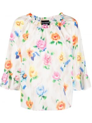 Bluza s cvetličnim vzorcem s potiskom Boutique Moschino bela