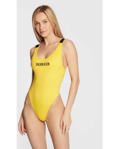 Stroj kąpielowy jednoczęściowy Calvin Klein Swimwear żółty