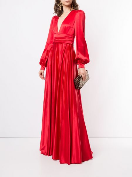 Vestido de noche drapeado Dolce & Gabbana rojo