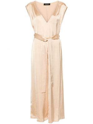 Σατέν φόρεμα με λαιμόκοψη v Fabiana Filippi ροζ