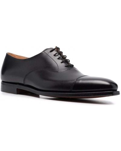 Nėriniuotos iš natūralios odos derby batai su raišteliais Crockett & Jones juoda