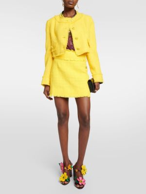 Mini spódniczka bawełniana Dolce&gabbana żółta