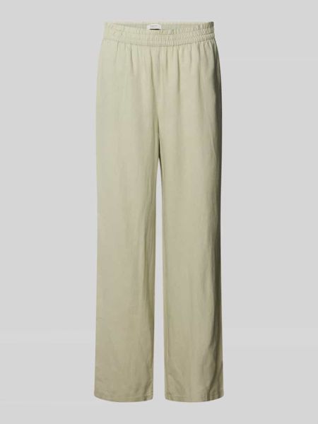 Lniane spodnie w jednolitym kolorze B.young khaki