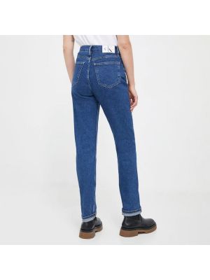 Slim fit rovné kalhoty Calvin Klein Jeans modré