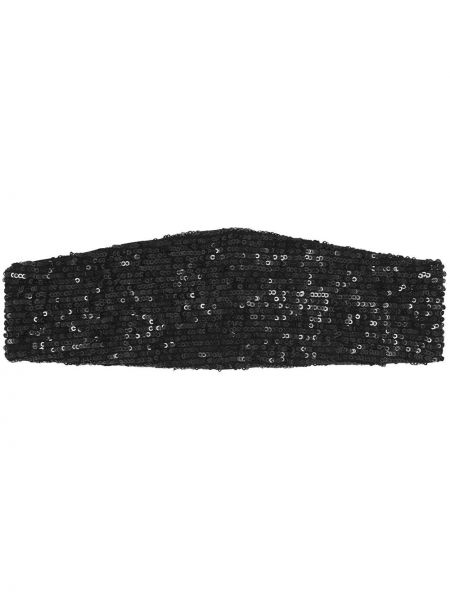 Sutien bandeau cu paiete de mătase Saint Laurent negru