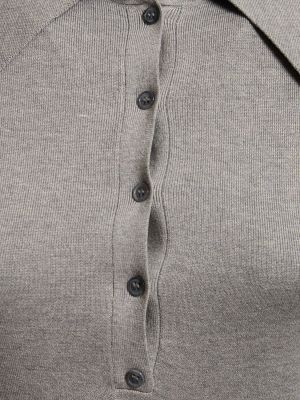 Vestido midi de seda de algodón 16arlington gris