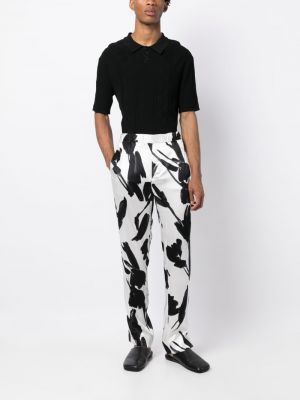 Rovné kalhoty s potiskem s abstraktním vzorem Limitato