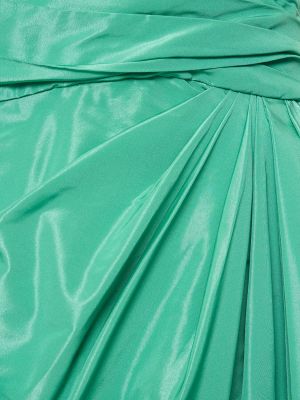Dolga obleka z v-izrezom z draperijo Zuhair Murad zelena