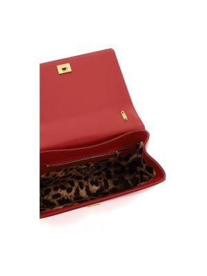 Bolsa de hombro de cuero acolchada Dolce & Gabbana rojo