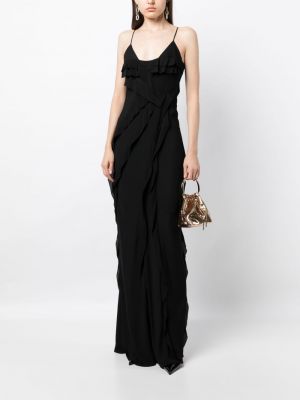 Sukienka długa z falbankami Rachel Gilbert czarna