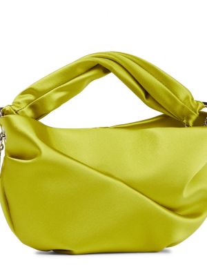 Saténová nákupná taška Jimmy Choo zelená