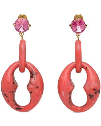 Σκουλαρίκια με πετραδάκια Prada ροζ