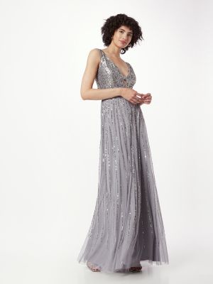 Nėriniuotas vakarinė suknelė su karoliukais Lace & Beads pilka