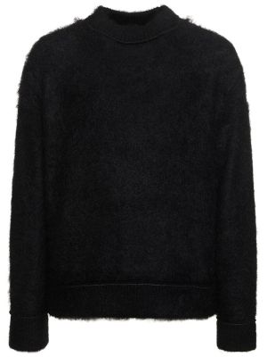 Moherowy sweter Sacai czarny