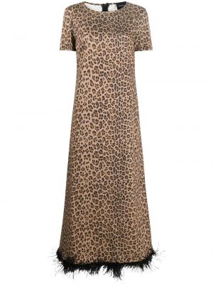 Dolga obleka s potiskom z leopardjim vzorcem Simonetta Ravizza črna