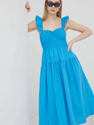 Midi šaty Abercrombie & Fitch modré