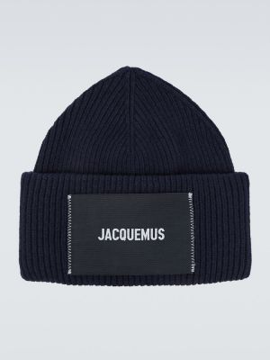 Vlněný čepice Jacquemus modrý