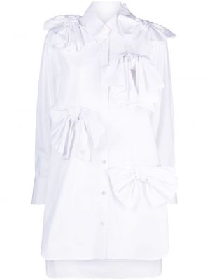 Рокля тип риза с панделка Viktor & Rolf бяло