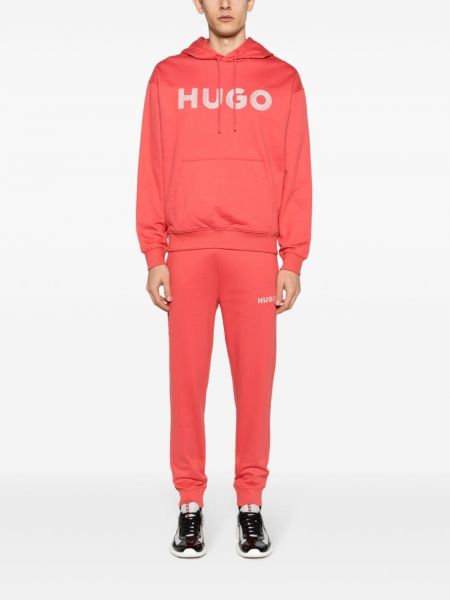 Haftowane spodnie sportowe Hugo czerwone