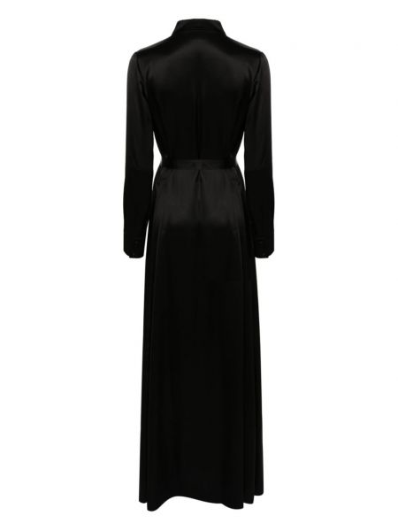 Hedvábné dlouhé šaty Carine Gilson černé