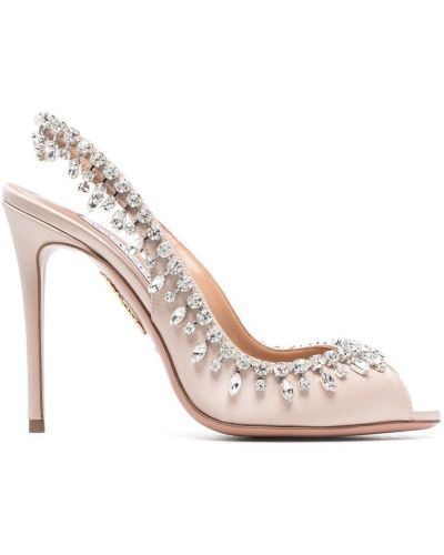 Sandale mit kristallen Aquazzura pink