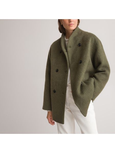 Abrigo corto de cuero La Redoute Collections verde