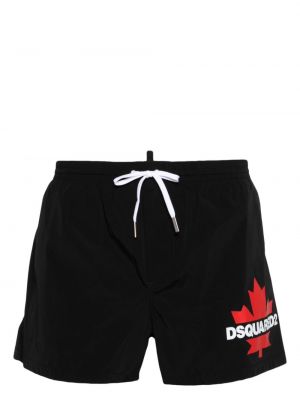 Pantaloni scurți cu imagine Dsquared2 negru