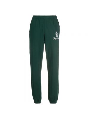Spodnie sportowe bawełniane z nadrukiem Sporty And Rich zielone