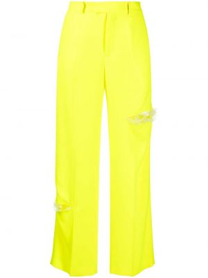 Pantaloni cu picior drept cu nasturi zdrențuiți cu curea Undercover - galben