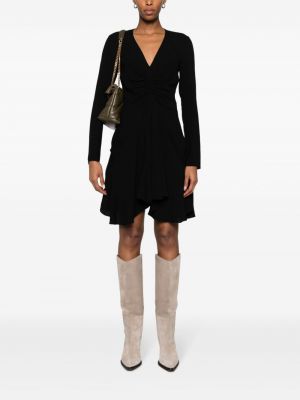 Robe mi-longue à col v drapé Isabel Marant noir