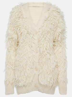 Cardigan di lana in lana d'alpaca oversize Stella Mccartney bianco