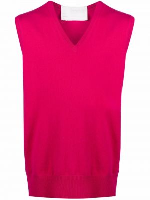 Jersey sin mangas de cachemir de tela jersey Extreme Cashmere rosa