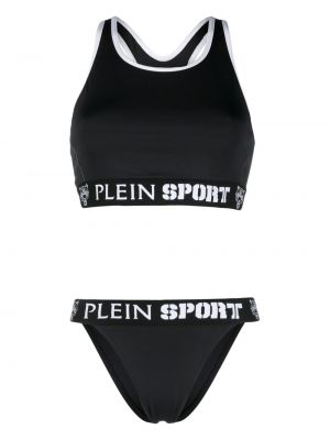 Bikini ar tīģera rakstu Plein Sport melns