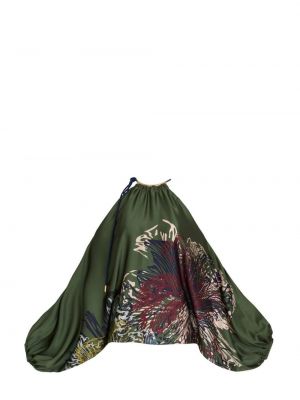 Bluza s potiskom z abstraktnimi vzorci Silvia Tcherassi zelena