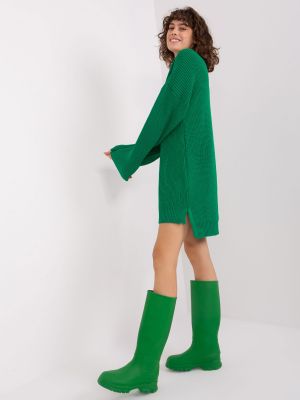 Pletené pletené šaty Fashionhunters zelené