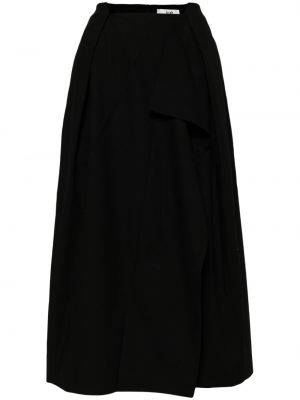 Drapovaný midi sukňa B+ab čierna