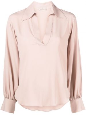 Bluse mit v-ausschnitt mit drapierungen Blanca Vita pink