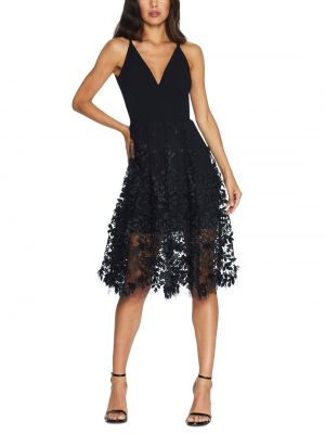 Платье с v-образным вырезом с аппликацией Dress The Population черное