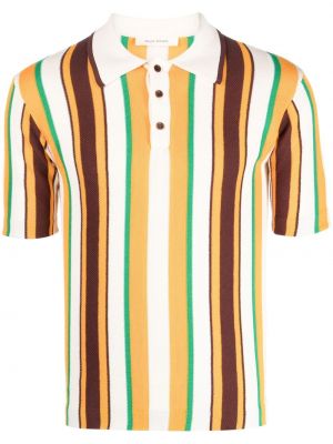 Medvilninis polo marškinėliai Wales Bonner oranžinė