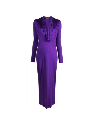 Sukienka długa Versace fioletowa