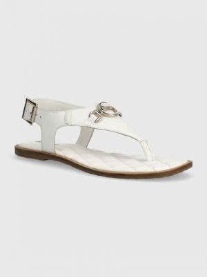 Kožené sandály Barbour bílé