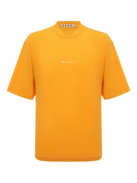 Хлопковая футболка Marni оранжевая