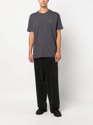 T-shirt brodé en coton Vivienne Westwood gris