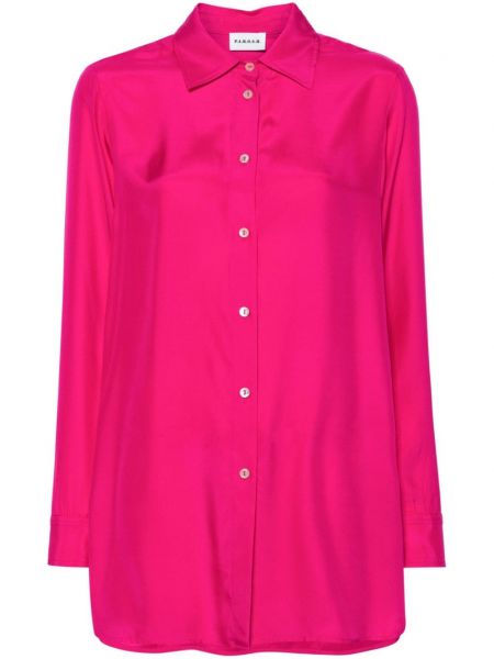 Μεταξωτό μακρύ πουκάμισο P.a.r.o.s.h. ροζ
