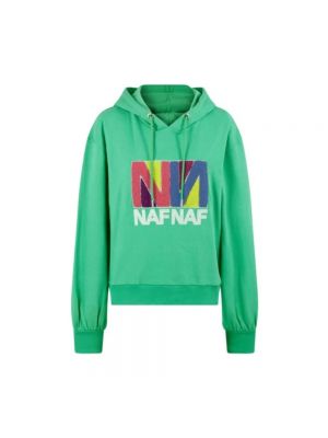Bluza z kapturem Naf Naf zielona