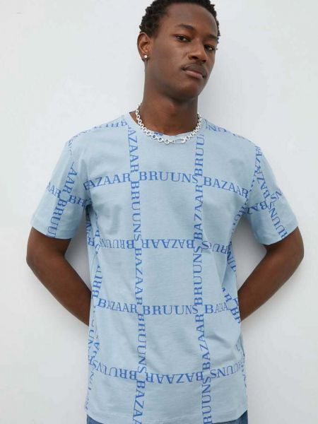 Koszulka bawełniana Bruuns Bazaar niebieska
