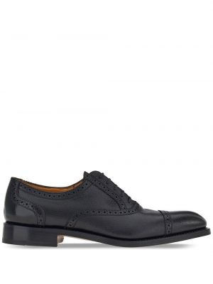 Pantofi brogue cu șireturi din piele din dantelă Ferragamo negru