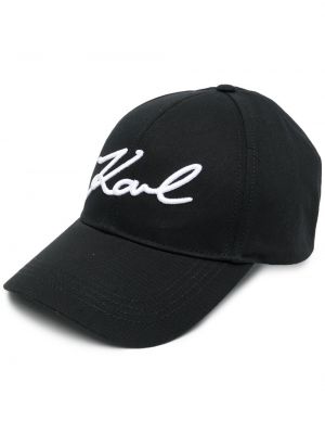 Cappello con visiera ricamato Karl Lagerfeld Nero