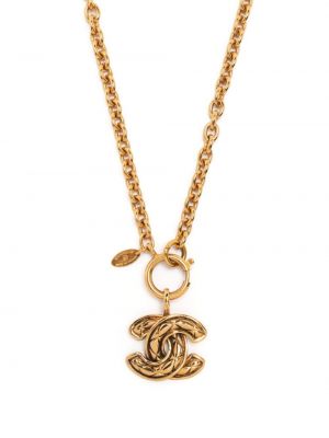 Prešívaný prívesok Chanel Pre-owned zlatá