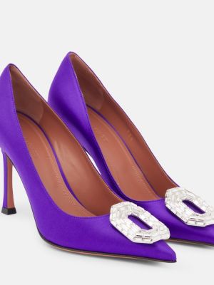 Calzado de raso Amina Muaddi violeta